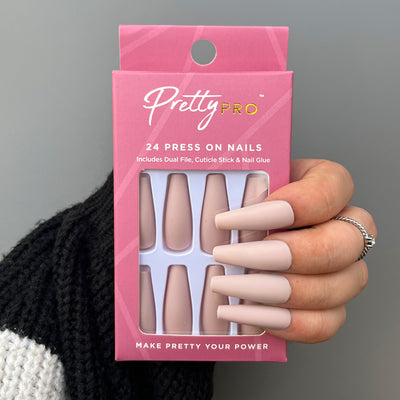 Press On False Nails Beige & Boujee 24pcs