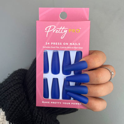 Press On False Nails Blue Moon 24pcs