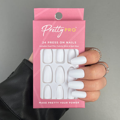 Press On False Nails Love At First White 24pcs