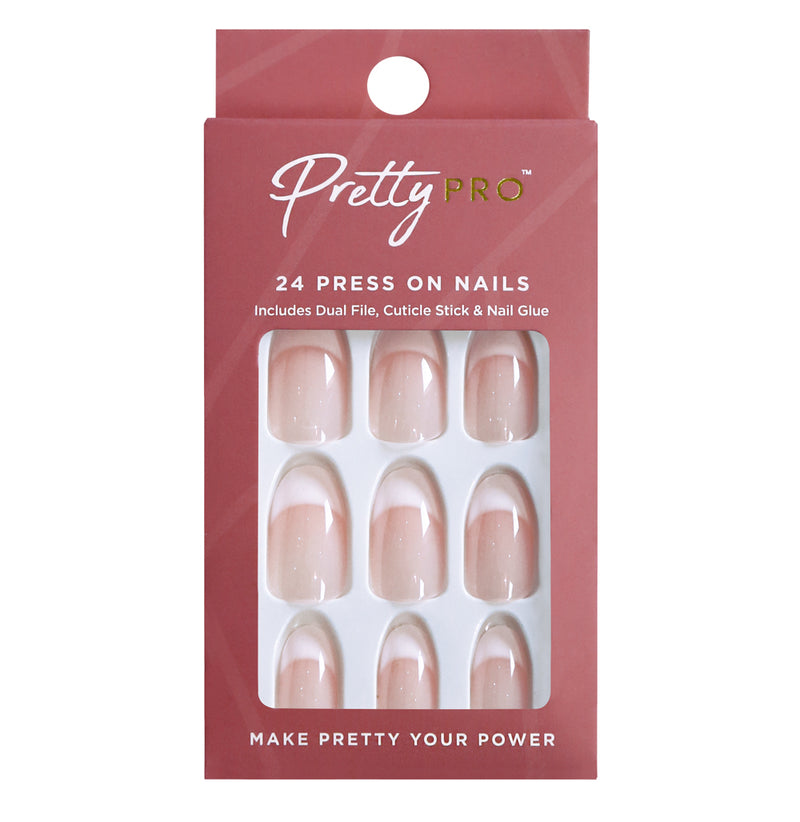 Press On False Nails Hey Frenchie 24pcs