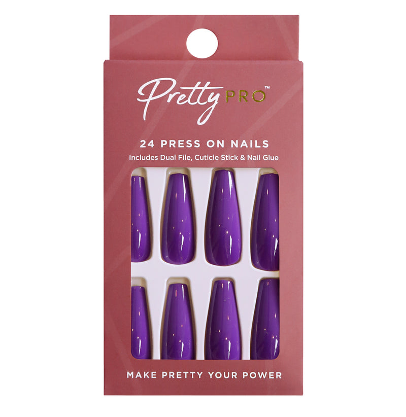 Press On False Nails Purple Passion 24pcs