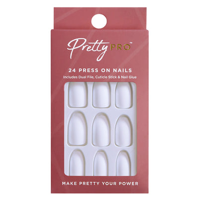 Press On False Nails Love At First White 24pcs