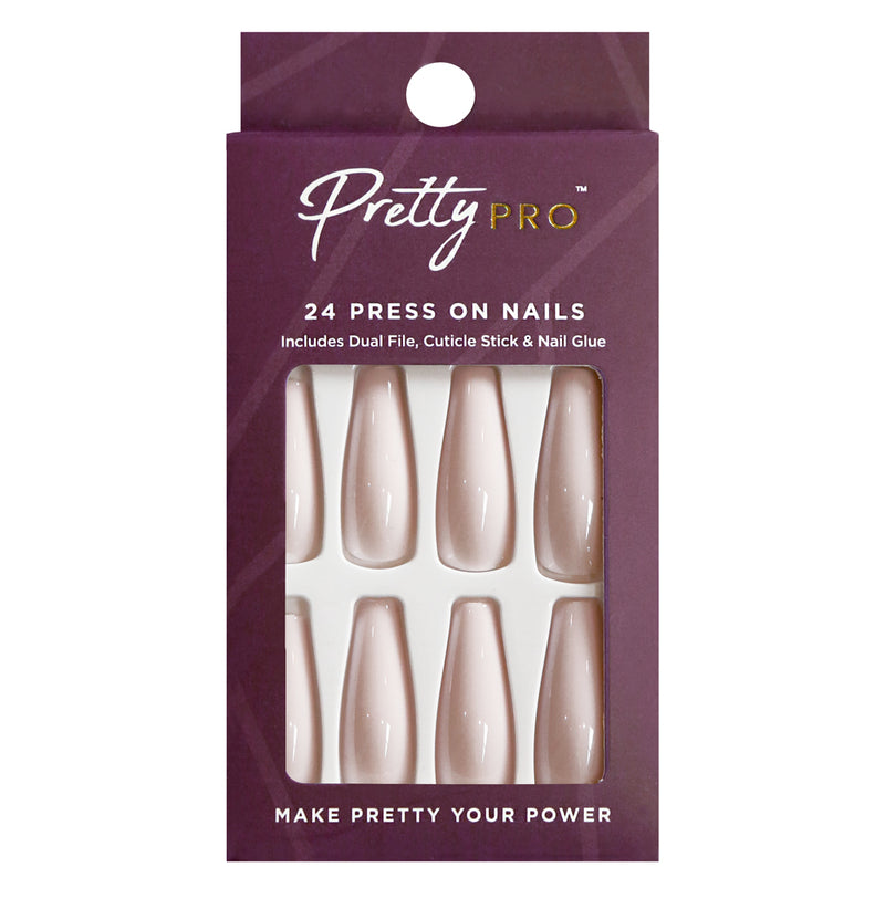 Press On False Nails Look On The White Side 24pcs