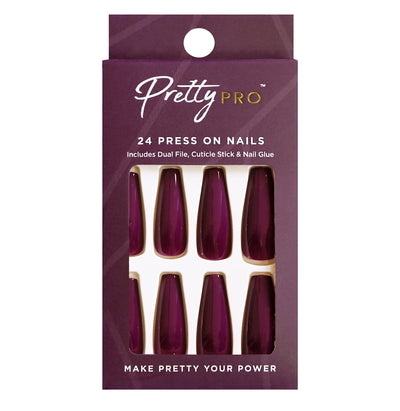 Press On False Nails Plum This Way 24pcs