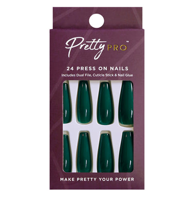 Press On False Nails Green Light 24pcs