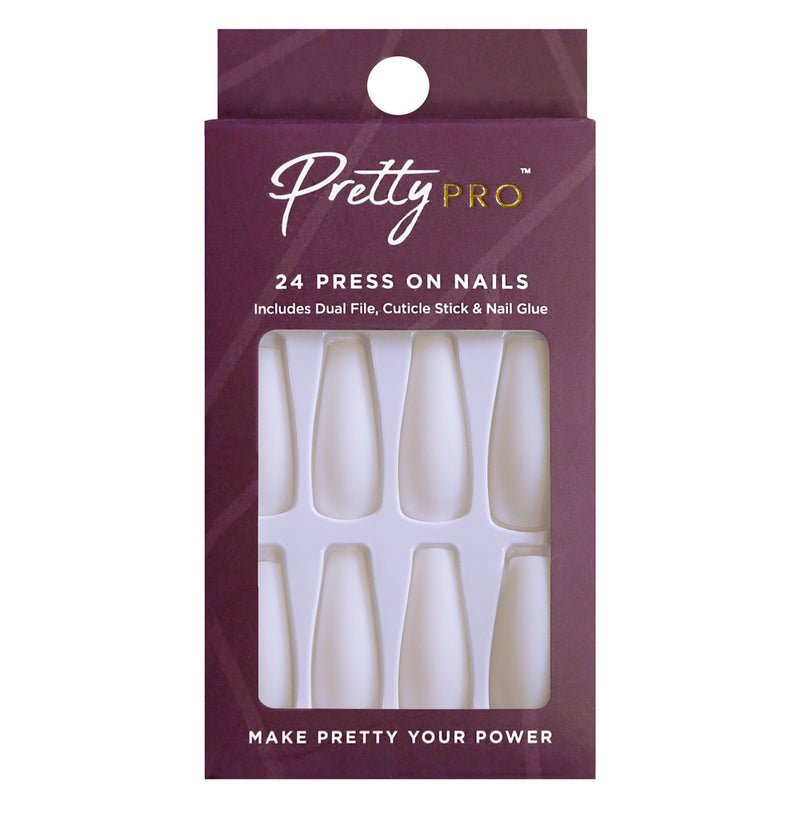 Press On False Nails The White Room 24pcs