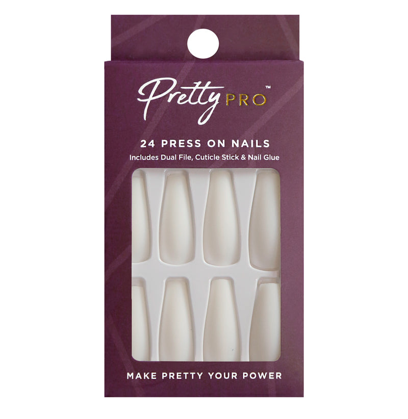 Press On False Nails Out Of White, Out Of Mind 24pcs