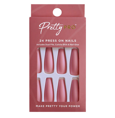 Press On False Nails Peach To Their Own 24pcs