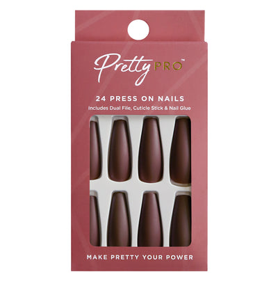 Press On False Nails Talk Of The Brown 24pcs