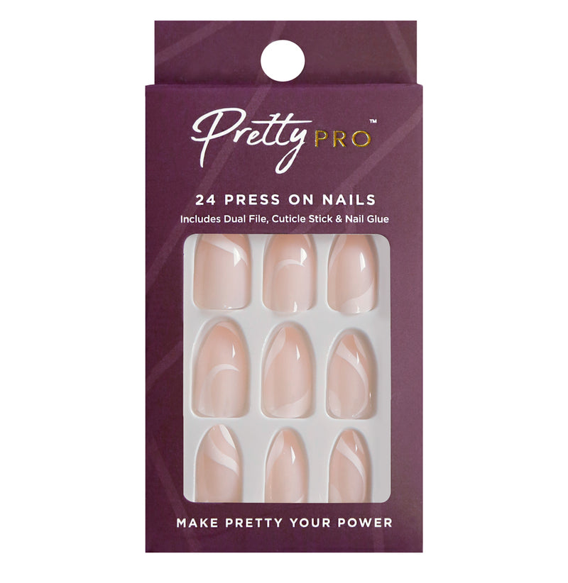 Press On False Nails Ray Of White 24pcs