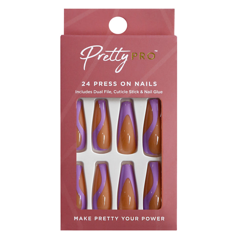 Press On False Nails Here For A Lilac Time 24pcs