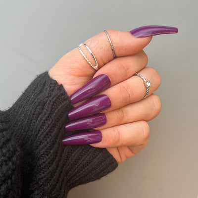 Press On False Nails Plum This Way 24pcs