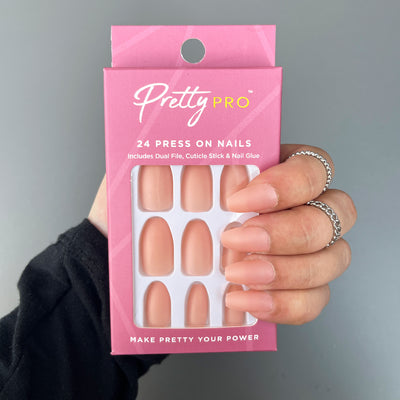 Press On False Nails Naturally Pink 24pcs