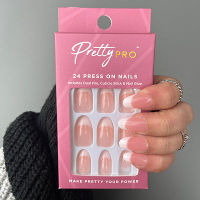 Press On False Nails Hey Frenchie 24pcs