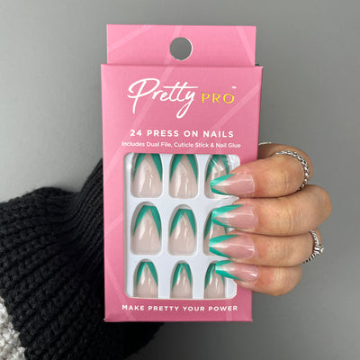 Press On False Nails My Cup Of Teal 24pcs