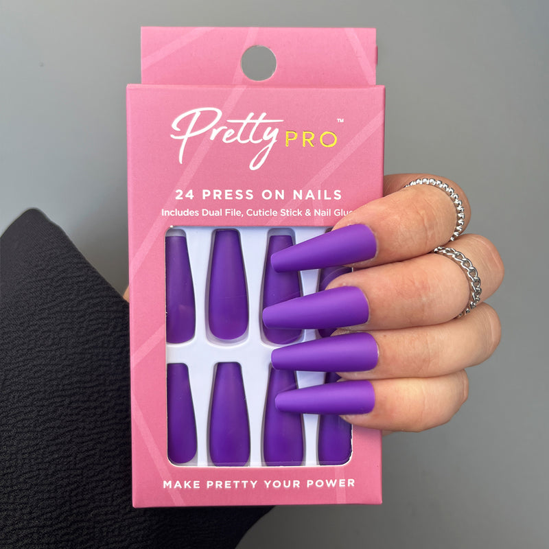 Press On False Nails This Is Grape 24pcs