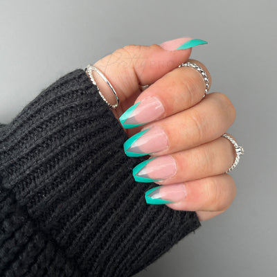 Press On False Nails My Cup Of Teal 24pcs