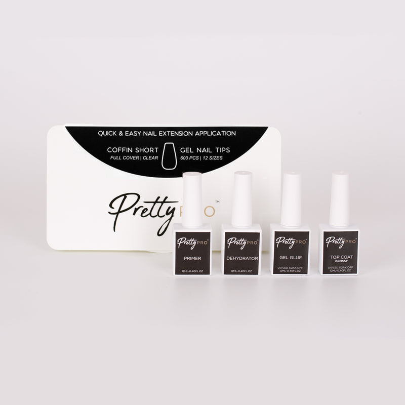 Professional Gel Tips Starter Kit Coffin Short