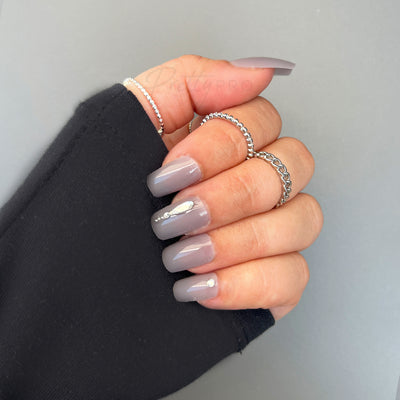 Press On False Nails One Grey Or Another 24pcs