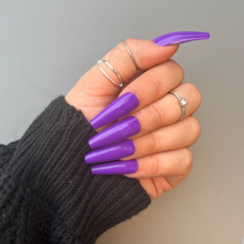 Press On False Nails Purple Passion 24pcs