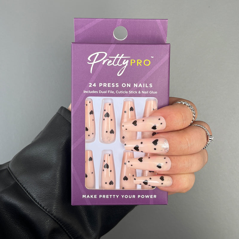 Press On False Nails Queen Of Hearts 24pcs