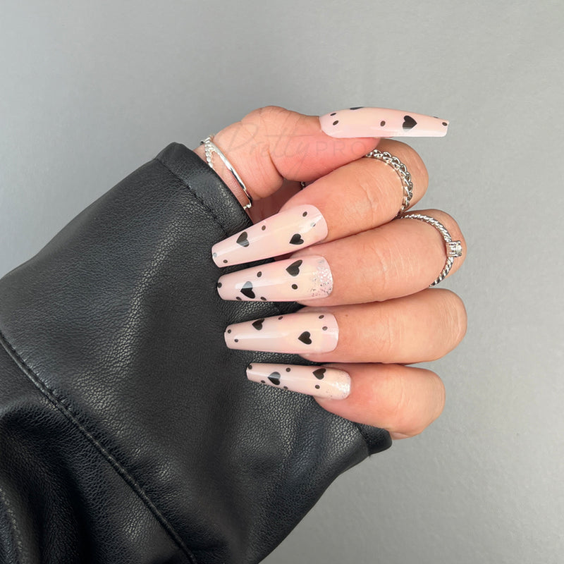 Press On False Nails Queen Of Hearts 24pcs