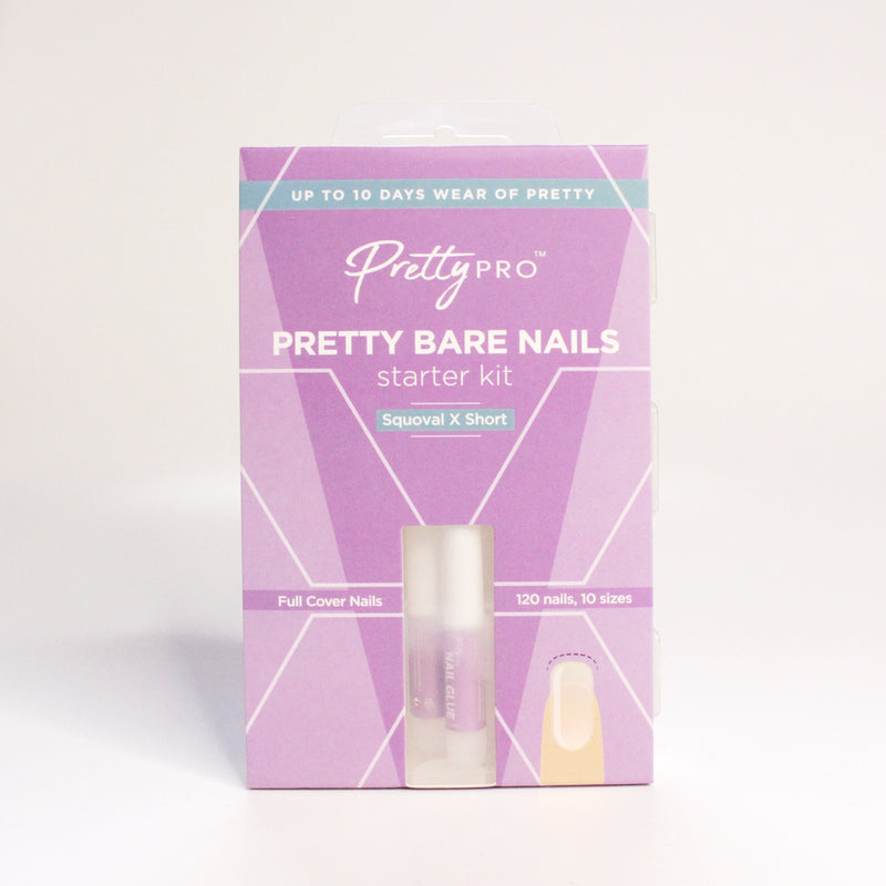 PRETTY Bare Nails Starter Kit Squoval X Short